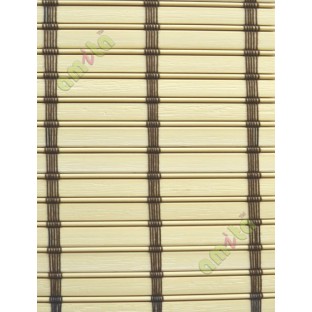 Rollup mechanism beige color with brown stripes  PVC blind